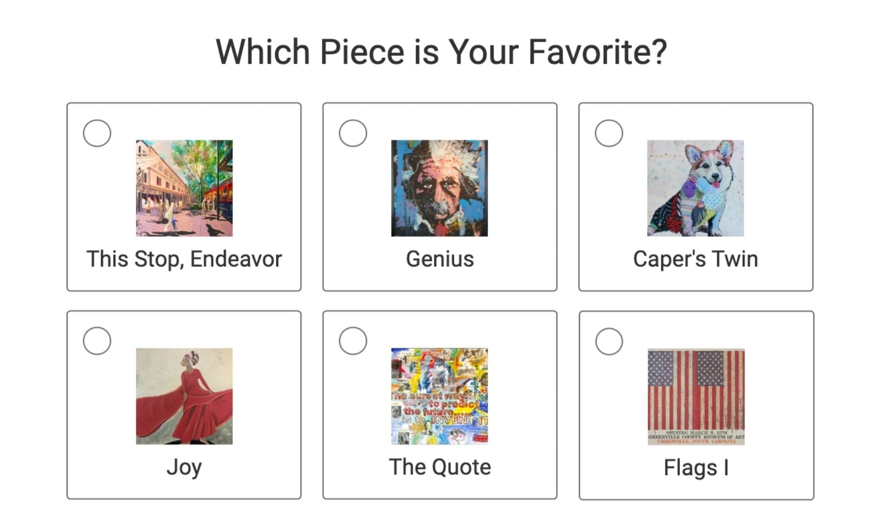 survey of favorite art selection